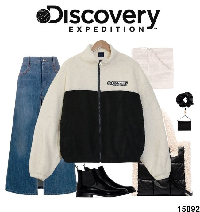 디스커버리 배색 리버시블 플리스