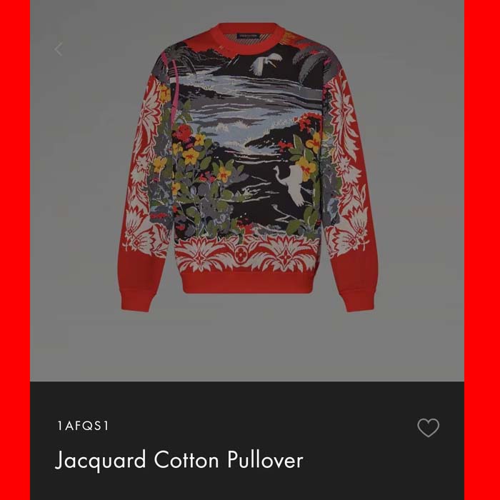 24ss 루이비통 Jacquard Cotton Pullover 1afqs1 니트 0730