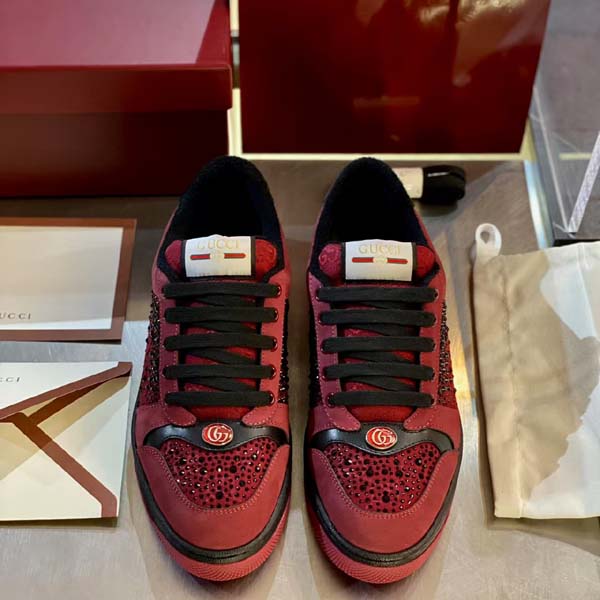 25년 구찌 비즈 Screener 레더 커플 스니커즈 0101