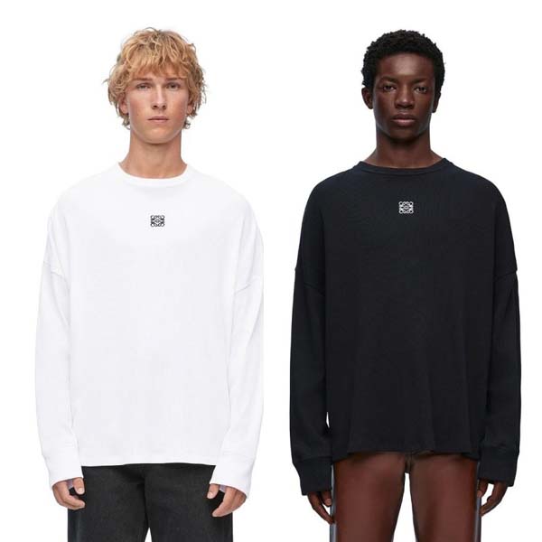 로에베 로고 아나그램 골지 맨투맨 2종