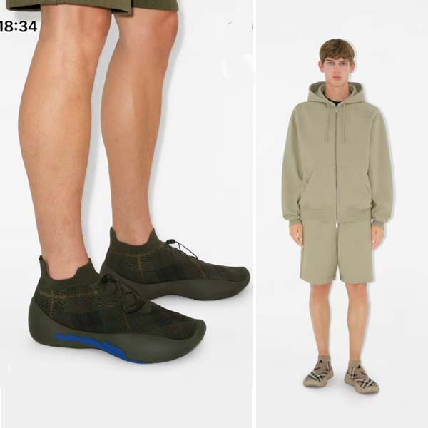 25년 버버리 체크 니트 넵튠 스니커즈 0323