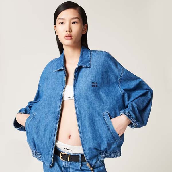 25년 미우미우 로고 폴로 데님재킷 0424