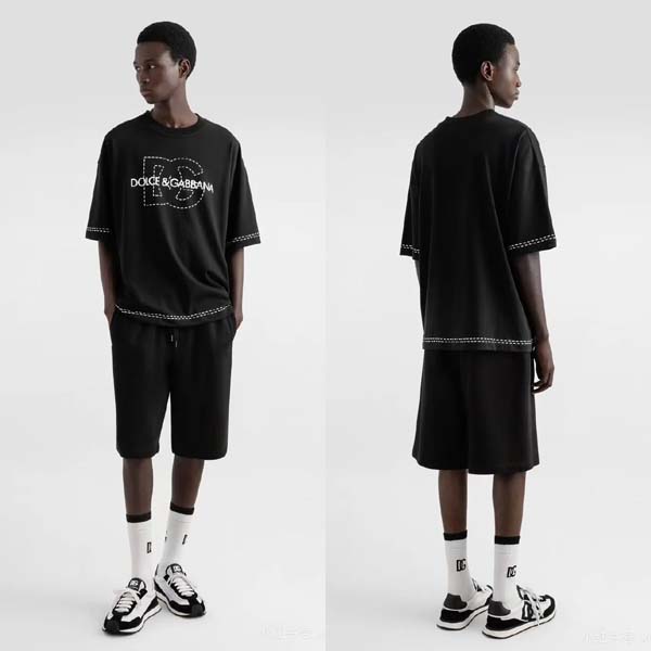 25년 돌체앤가바나 로고 라운드 반팔티셔츠 2종 0523