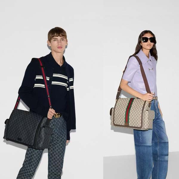 구찌 수프림 베이지/블랙 다이퍼 백 211131 3종