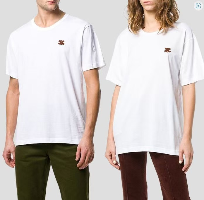 셀린느 가슴패치 로고 라운드 반팔티셔츠 2종