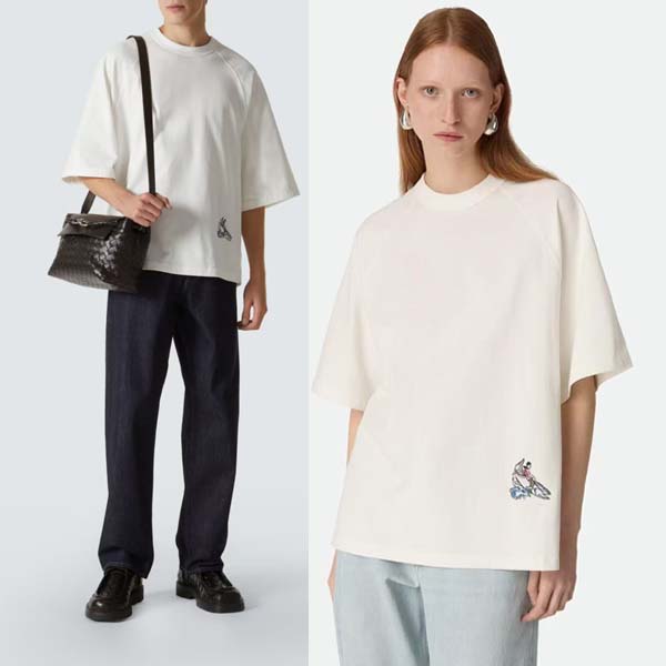 25년 보테가베네타 Embroiderde 면 Jersey 티셔츠 0802