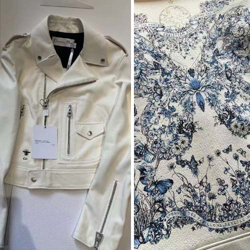 24년 디올 자수로고 버터플라이 레더 여성재킷 0828