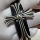 크롬하츠 Large Cross 레더 925 실버 Bracelet 0831