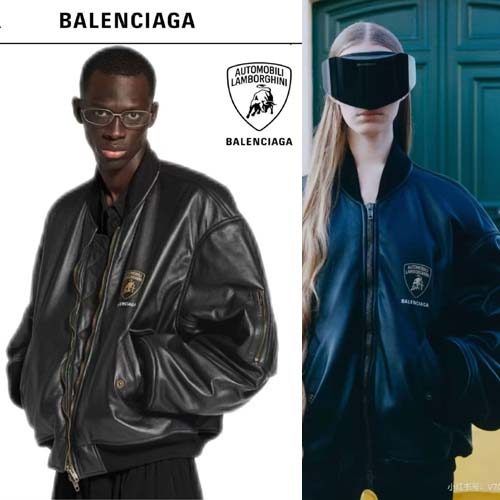 25년 발렌시아가 x 람보르기니 로고 레더 봄버 재킷 0907