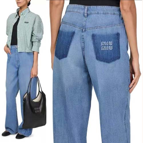 미우미우 여성 스트레이트 데님팬츠