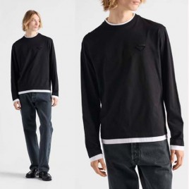 25년 프라다 더블 레이어 라운드 긴팔 0930