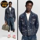 25년 루이비통 큐빅 비즈공예 데님 재킷 1012