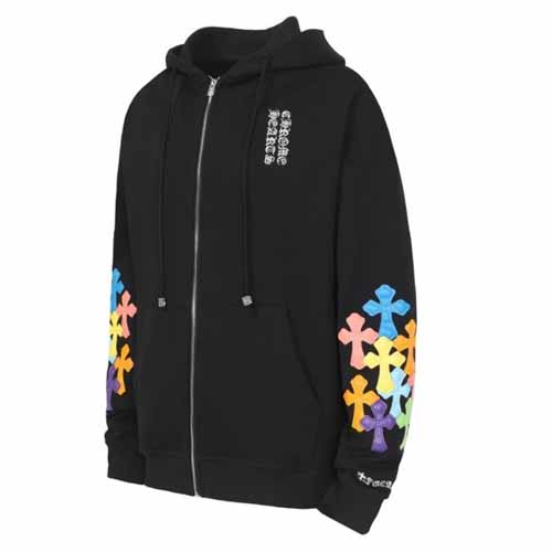 25년 크롬하츠 멀티 컬러 크로스 블랙 후드집업