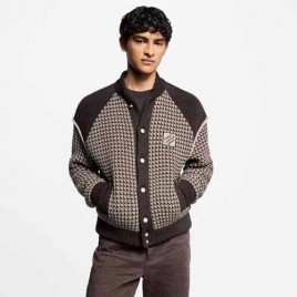 25년 루이비통 니트 코튼 자카드 봄버 재킷