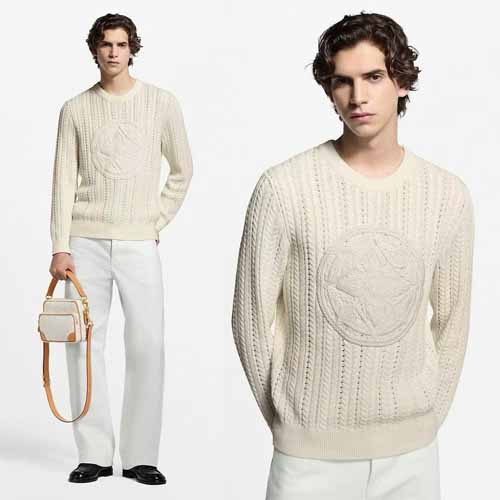 루이비통 자수로고 케이블 니트 크루넥 스웨터 2종 1103