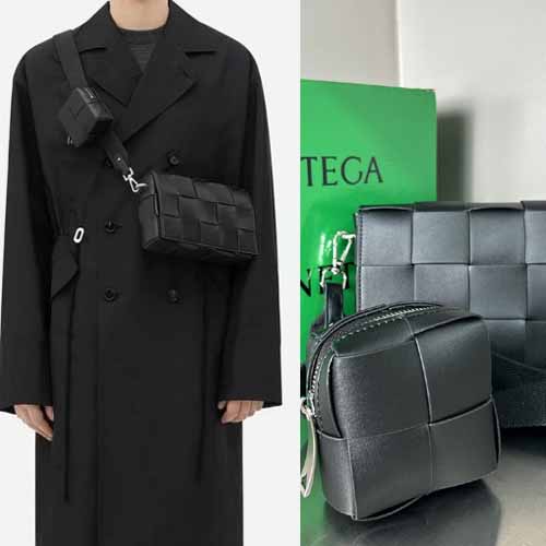 보테가베네타 레더 멀티 카세트 블랙 크로스백