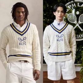 폴로랄프로렌 아이보리 코튼 블렌드 스웨터