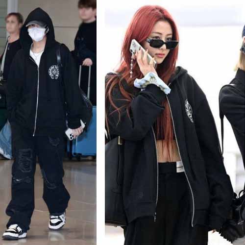 크롬하츠 홀스슈 플로랄 블랙 후드집업