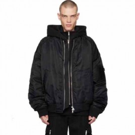 25년 준지 나일론 저지 후드 디테처블 MA-1 블랙 점퍼 1119
