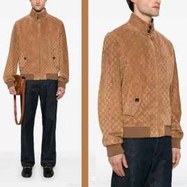 25년 구찌 GC 로고 염소가죽 엠보싱 재킷 1123