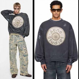 25년 아크네스튜디오 로고 프린팅 디스트레스드 스웨트셔츠 1125