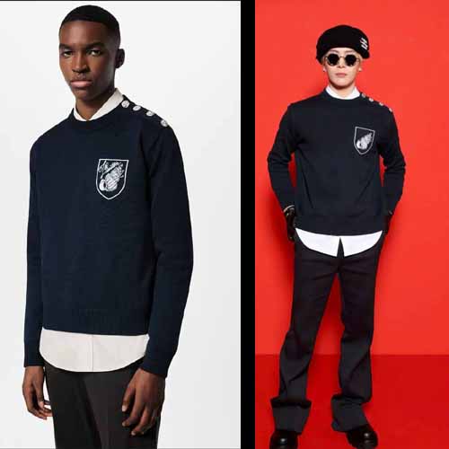 루이비통 자수로고 코튼 블렌드 크루넥 니트 1127