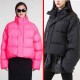 발렌시아가 핑크/블랙 다운 퍼프 푸퍼점퍼 2종