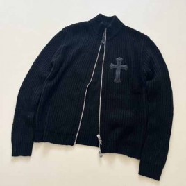 크롬하츠 로고 니트 블랙 집업