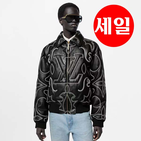 루이비통 Embriudered 레더 봄버 재킷 1221