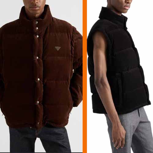 프라다 컨버터블 코튼 코듀로이 다운 재킷 2종 0107