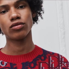 26ss 디올 오블리크 레드 울 자카드 스웨터  0112