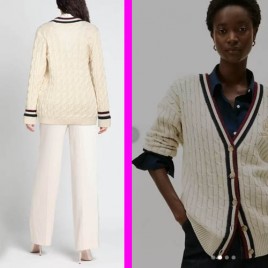 셀린느 트리옹프 케이블 니트 카디건 0115