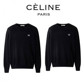 셀린느 자수로고 울 블랙 니트