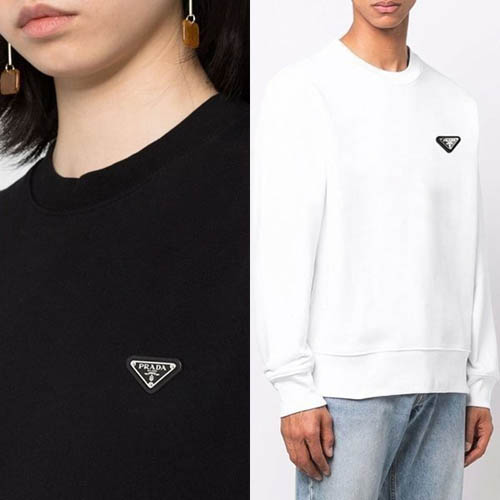 프라다 삼각로고 플레이트 라운드 맨투맨 3종