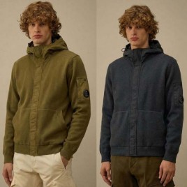 씨피컴퍼니 다이애그널 레이즈드 프리스 렌즈 후디 집업 3종