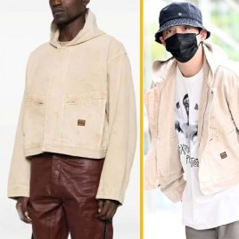 발렌시아가 후디 베이지 데님 재킷 0204