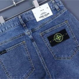 스톤아일랜드 백로고 와펜 데님 팬츠