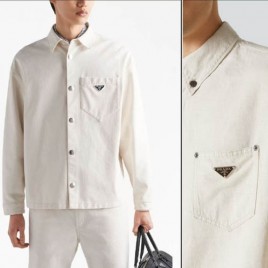 26ss 프라다 삼각로고 플라크 셔츠 재킷 0217