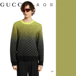 구찌 GC 자카드 라운드 양모 스웨터