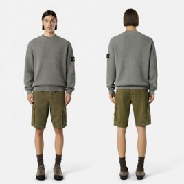 스톤아일랜드 라운드 그레이 니트 스웨터