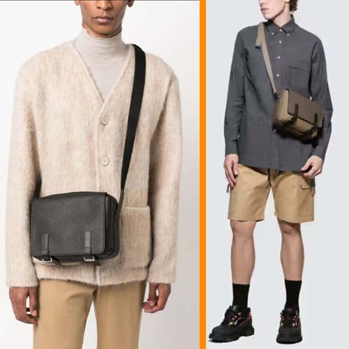 고객주문 QC 로에베 밀리터리 레더 메신저백 2종