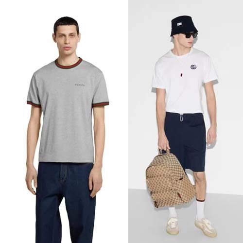 구찌 로고 삼선 라운드 반팔티셔츠 5종 0310