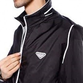 프라다 컨트라스팅 리나일론 블루종 재킷