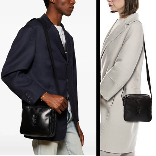 YSL 생로랑 로고 니키 레더 블랙 카메라백