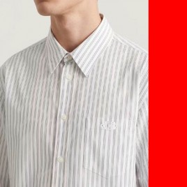 26ss 셀린느 로고 스트라이프 코튼 포플린 긴팔 셔츠 0324