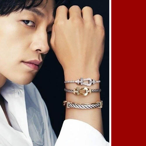 포스텐 브레이슬릿 18K 화이트 골드 및 다이아몬드 라지